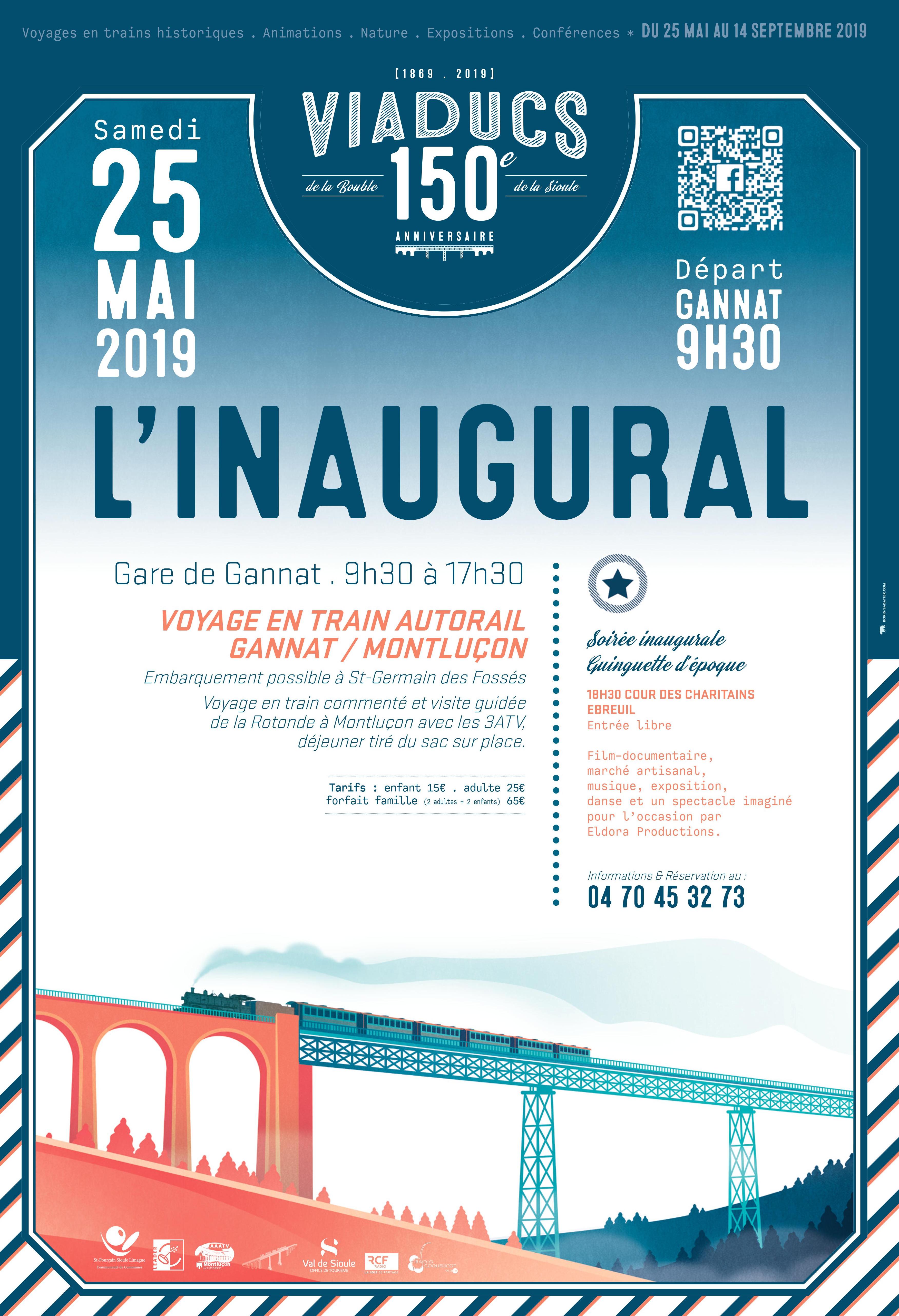 Voyage en train découverte, inauguration
en gare de Gannat, visite de la rotonde à Montluçon et déjeuner sur place.